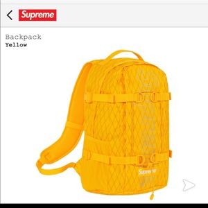 supreme yellow backpack! brand new!